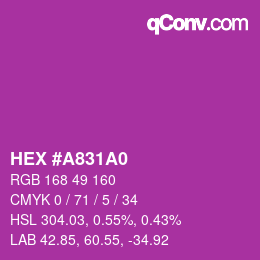 颜色代码: HEX #A831A0 | qconv.com