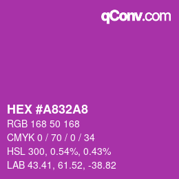 Color code: HEX #A832A8 | qconv.com