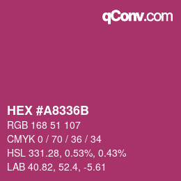 Color code: HEX #A8336B | qconv.com