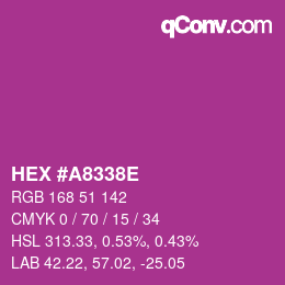 Color code: HEX #A8338E | qconv.com