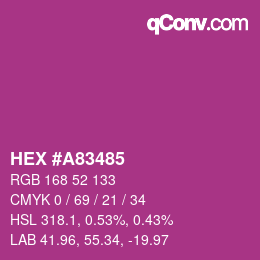 颜色代码: HEX #A83485 | qconv.com