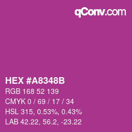 Código de color: HEX #A8348B | qconv.com