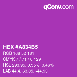 カラーコード: HEX #A834B5 | qconv.com