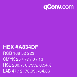 Color code: HEX #A834DF | qconv.com