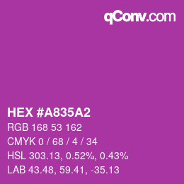 カラーコード: HEX #A835A2 | qconv.com