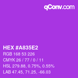 カラーコード: HEX #A835E2 | qconv.com