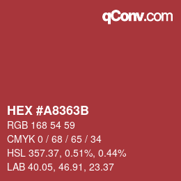 Color code: HEX #A8363B | qconv.com