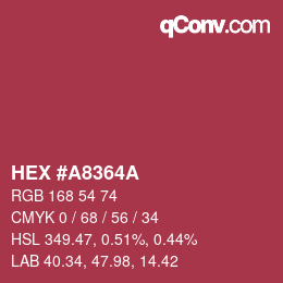 カラーコード: HEX #A8364A | qconv.com
