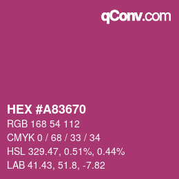 Color code: HEX #A83670 | qconv.com