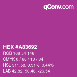 Color code: HEX #A83692 | qconv.com