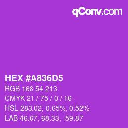 カラーコード: HEX #A836D5 | qconv.com