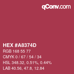 Color code: HEX #A8374D | qconv.com