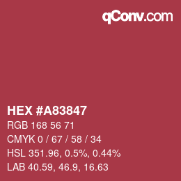 Color code: HEX #A83847 | qconv.com