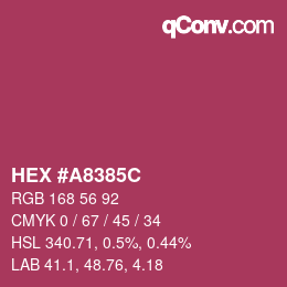 カラーコード: HEX #A8385C | qconv.com