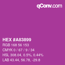 カラーコード: HEX #A83899 | qconv.com