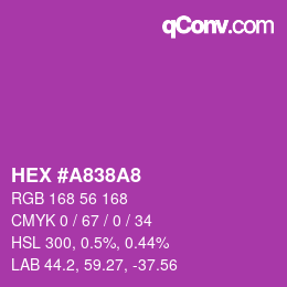 カラーコード: HEX #A838A8 | qconv.com