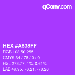 Color code: HEX #A838FF | qconv.com