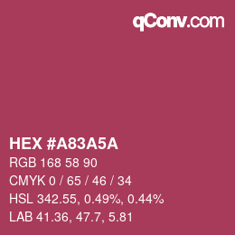 Color code: HEX #A83A5A | qconv.com