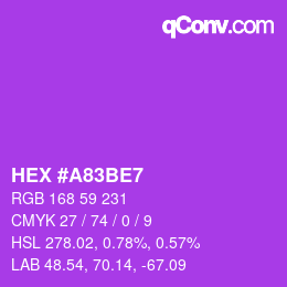 颜色代码: HEX #A83BE7 | qconv.com