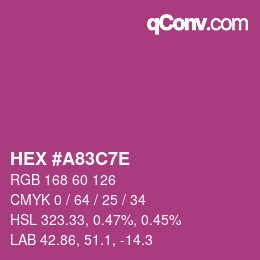 Color code: HEX #A83C7E | qconv.com