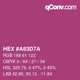 颜色代码: HEX #A83D7A | qconv.com
