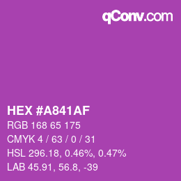Color code: HEX #A841AF | qconv.com