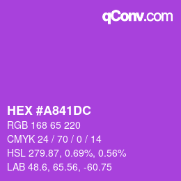 Color code: HEX #A841DC | qconv.com