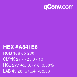 颜色代码: HEX #A841E6 | qconv.com