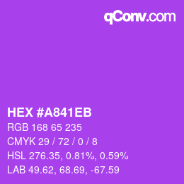 Color code: HEX #A841EB | qconv.com