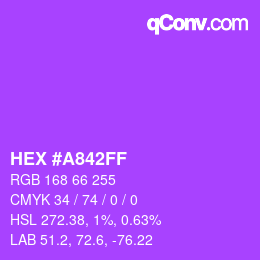 Color code: HEX #A842FF | qconv.com