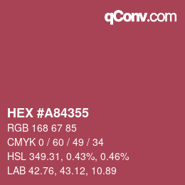 カラーコード: HEX #A84355 | qconv.com