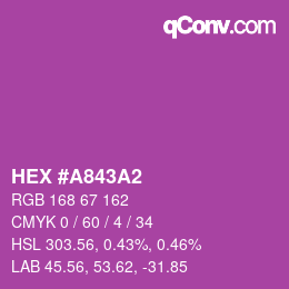 カラーコード: HEX #A843A2 | qconv.com