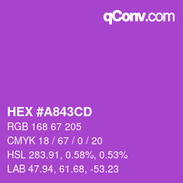 Color code: HEX #A843CD | qconv.com