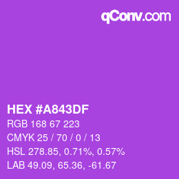 Color code: HEX #A843DF | qconv.com