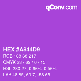 Color code: HEX #A844D9 | qconv.com