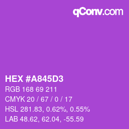 Color code: HEX #A845D3 | qconv.com