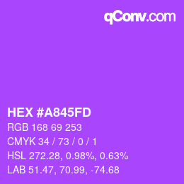 颜色代码: HEX #A845FD | qconv.com