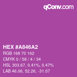 カラーコード: HEX #A846A2 | qconv.com