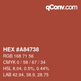 Color code: HEX #A84738 | qconv.com