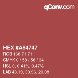 Color code: HEX #A84747 | qconv.com