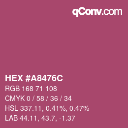 Color code: HEX #A8476C | qconv.com