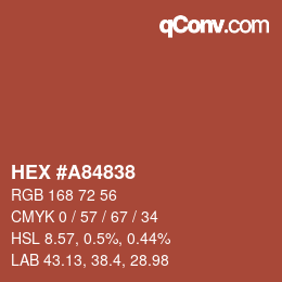 Color code: HEX #A84838 | qconv.com