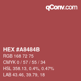 Color code: HEX #A8484B | qconv.com