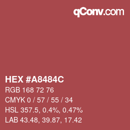 Color code: HEX #A8484C | qconv.com