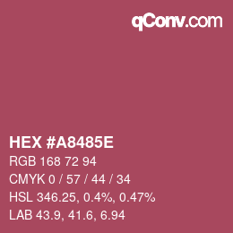 Color code: HEX #A8485E | qconv.com