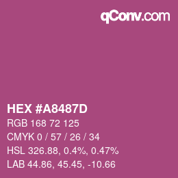 Color code: HEX #A8487D | qconv.com