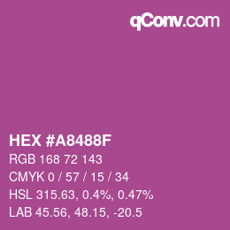 Color code: HEX #A8488F | qconv.com
