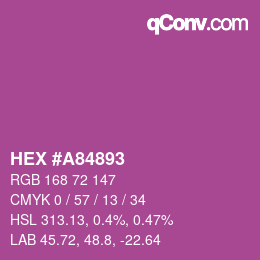 颜色代码: HEX #A84893 | qconv.com