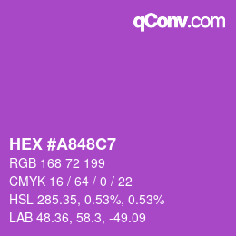 カラーコード: HEX #A848C7 | qconv.com