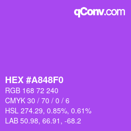 颜色代码: HEX #A848F0 | qconv.com